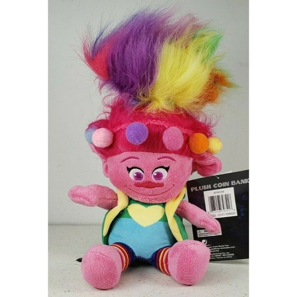 Trolls World Tour Plush Coin Bank Super Soft Doll Toy 2020 DreamWorks - Picture 2 of 12